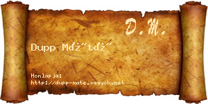 Dupp Máté névjegykártya
